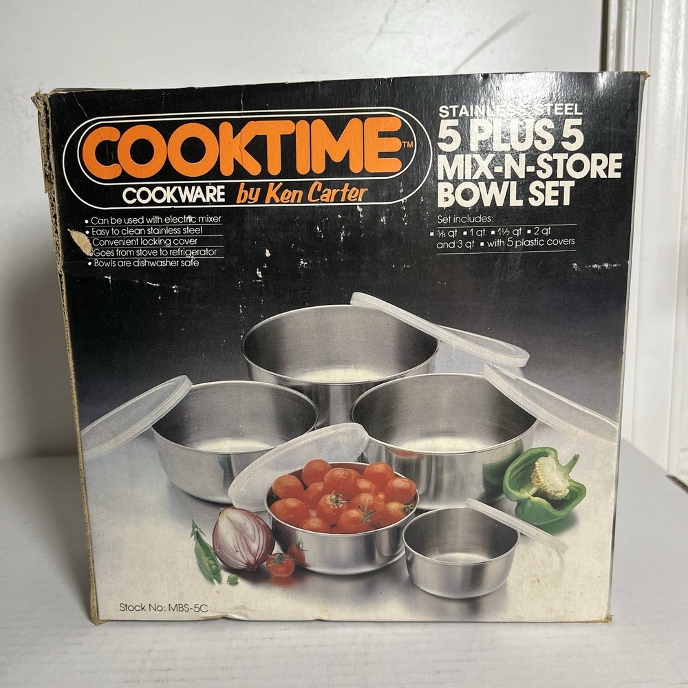 Cooktime Cookware By Ken Carter Stainless Steel Mix And Store Bowl Set